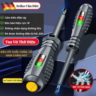 Bút thử điện, tua vít thử điện có từ tính, đo thông mạch dòng điện, kiểm tra pha, kiểm tra dây điện đứt ngầm