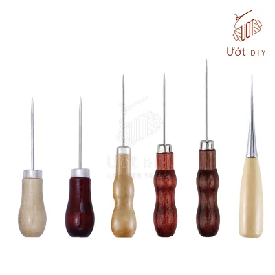 Cây dùi lỗ cán gỗ - Dụng cụ làm da Handmade DIY
