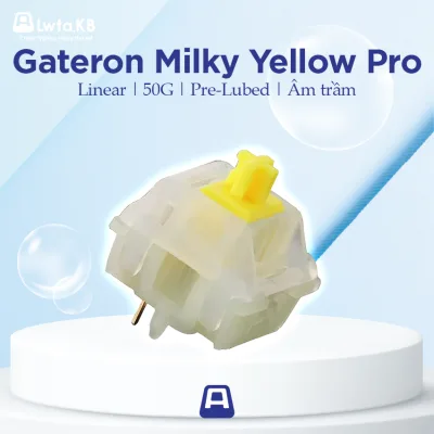 Gateron Milky Yellow Pro | Switch Milky Yellow Pro Linear | 50G| 5 PIN Switch dùng cho bàn phím cơ
