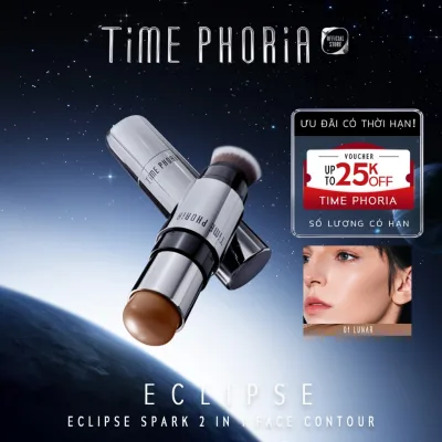 Bút tạo khối Time Phoria Contour 2in1 hiệu ứng 3D thon gọn mặt chuẩn màu lâu trôi trang điểm tự nhiên