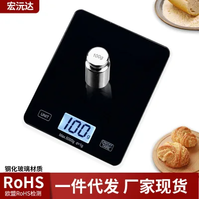 Cân điện tử nhà bếp Cân vuông nhỏ Kính cường lực chống nước 5kg Nướng điện tử Cân nhà bếp Màn hình kỹ thuật số