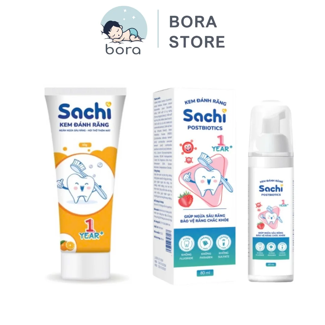 Kem đánh răng Sachi 60g làm sạch, ngừa sâu răng, khử mùi hôi miệng cho bé