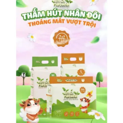 Tã Bỉm Quần Dán Amor natural ,bỉm Việt,Bỉm trà xanh mềm mỏng thấm hút tốt
