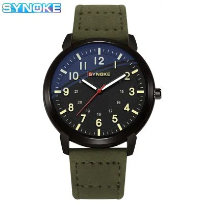 Đồng hồ nam SYNOKE Thời trang Dây da thông thường Mặt vuông Đồng hồ thạch anh đơn giản Đồng hồ thanh niên Mặt số lớn Đồng hồ da PU thông thường Đồng hồ vuông Mặt số lớn Đồng hồ nam