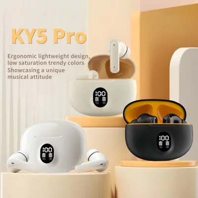 Tai nghe bluetooth không dây trong tai KY5 Pro có hiệu ứng âm thanh hifi, micrô tích hợp, gọi độ phân giải cao, tương thích với nhiều hệ thống điện thoại di động
