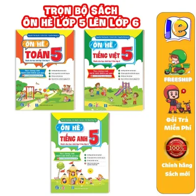 Sách - Combo Ôn Hè Toán, Tiếng Việt và Tiếng Anh 5 - Dành cho học sinh lớp 5 lên lớp 6 (3 cuốn)