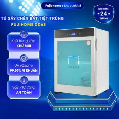 Tủ sấy chén bát bình sữa khử khuẩn 68L bằng Tia UV Ozone, Máy sấy bát đũa làm khô tiệt trùng diệt khuẩn thiết bị y tế
