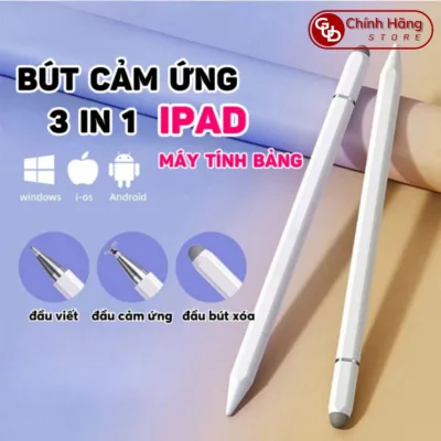 Bút Cảm Ứng Đa Năng 3IN1 Tương Thích Điện Thoại Máy Tính Bảng Laptop, Bút Đa Năng Hít Máy Tính Bảng GUD Store - BCU01