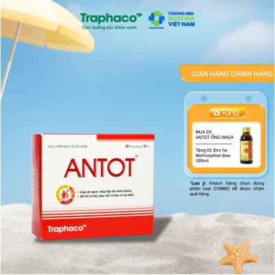 TPBVSK ANTOT Traphaco Hỗ Trợ Cải Thiện Vị Giác Cho Bé, Hỗ Trợ Hấp Thu, Hay Ăn Chóng Lớn Hộp 4 Vỉ x 5 Ống Uống x 10ml
