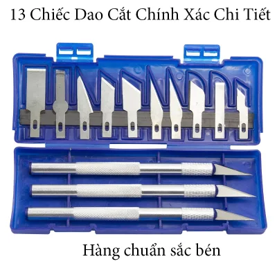 hộp 13 Chiếc Dao Cắt Chính Xác Đa Năng Dao Cạo Bộ Dụng Cụ Chạm Khắc thủ công nghệ thuật