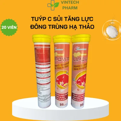 Viên Sủi Tăng Lực ZSS+ hương bò húc LIPOVITA, nhiều mẫu - Tuýp 20 Viên