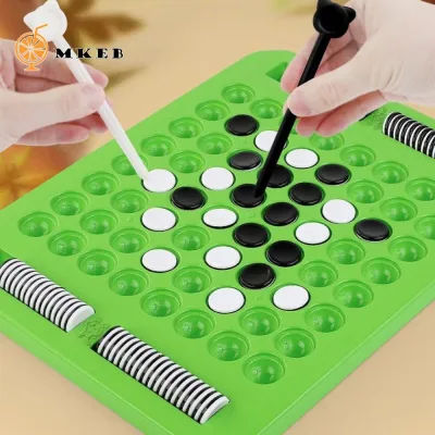 MKEB Flip Black White Chess Board, Di động cha mẹ và con cái Tương tác trẻ em Cờ vua lật ngược, Trò chơi trên máy tính để bàn Đồ chơi Montessori Cảm ứng vui nhộn Flip Reversi Trò chơi bảng chiến lược Cắm trại Đi bộ đường dài