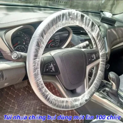 🚗100pcs Tay lái xe hơi Túi nhựa Bảo vệ Tay lái dùng một lần Tay lái chống bụi Chăm sóc xe hơi Tay lái nhựa