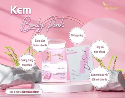KEM BODY PINK TẶNG GÓI TẨY TẾ BÀO CHẾT .BODY HỒNG CHĂM SÓC DA .KEM DƯỠNG DA BODY