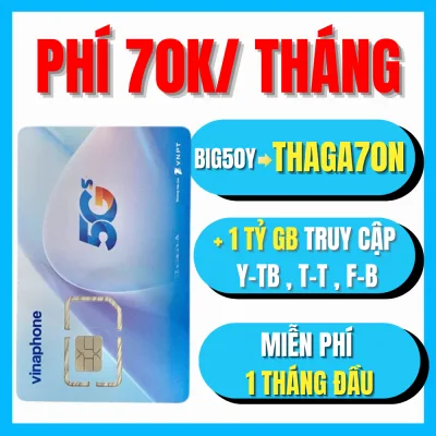 Vinaphone Thaga70N Sim Card for Unlimited High-Speed Use Watching Y0Utubi, Tiktok, Facebook for Free in the First Month, Suitable for All Devices | Freeship - Not Activated