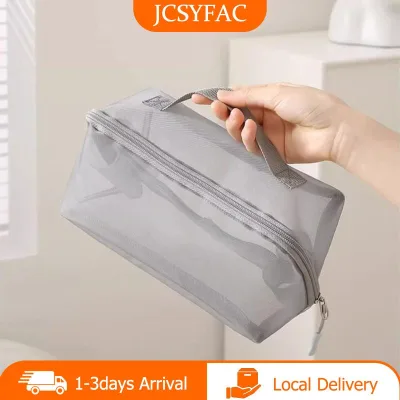 Lưới Rõ Ràng Túi Mỹ Phẩm Nhỏ Lớn Màu Đen Trang Điểm Túi Xách Tay Du Lịch Vệ Sinh Cá Nhân Tổ Chức Trường Hợp Son Môi Lưu Trữ Pouch