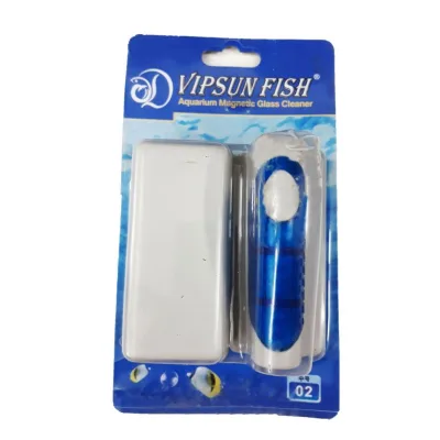 Vipsun Magnetic Aquarium Glass Cleaner Medium Size [2] - Aquarium Glass Cleaner - Magnetic Aquarium Brush [INSERT 2]