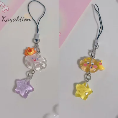 Kayaktion Hoạt Hình Đáng Yêu Cloud Star Dây Điện Thoại Màu Kẹo Dây Điện Thoại Móc Khóa Cho Bé Gái Dễ Thương Đẹp Dây Đeo Điện Thoại Di Động
