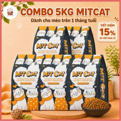 Combo 5kg Hạt MITCAT - Dầu cá giúp giảm rụng lông, vị cá ngừ mới cho mèo mọi lứa tuổi