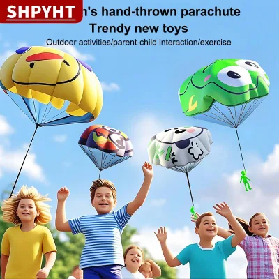 [COD] SHPYHT 1pcs tay ném dù trẻ em ngoài trời vui Đồ chơi trò chơi chơi đồ chơi cho trẻ em bay dù thể thao với Mini người lính đồ chơi