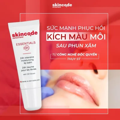 Skincode 24h Intensive Moisturizing Lip balm Son Dưỡng Ẩm Căng Mọng Đôi Môi 10ml - Gardencos