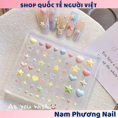Khuôn silicone 3D hình ngôi sao trái tim tình yêu phụ kiện nail nghệ thuật 🌸 Nam Phương Nail 🌸
