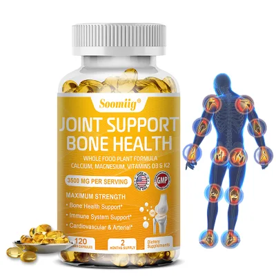Soomiig Vitamin D3 + K2 + Glucosamine and Chondroitin Sulfate, a Joint Support Supplement for Strong Bones and Healthy Mobility.