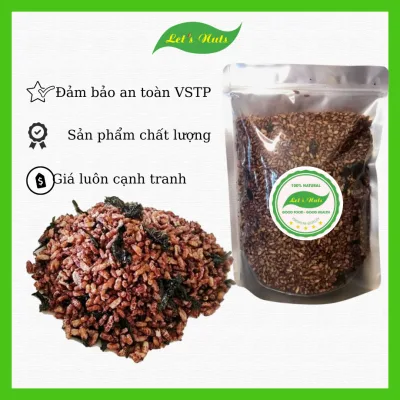 Gạo lứt sấy rong biển có gia vị, đồ ăn vặt nhà Let's Nuts túi 500g, hương vị giòn tan, thơm ngon khó cưỡng