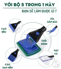 Bộ vệ sinh bể cá 5 trong 1 - Vệ sinh bể cá/ thuỷ sinh
