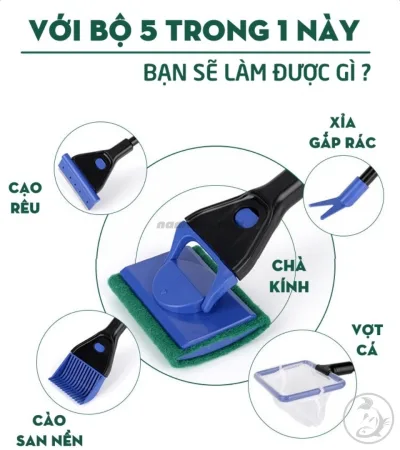 Bộ vệ sinh bể cá 5 trong 1 - Vệ sinh bể cá/ thuỷ sinh