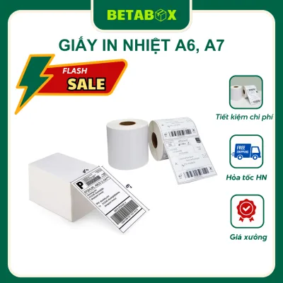Giấy In Nhiệt Tự Dính A6, A7 Tệp 500 Tờ Có Sẵn Lớp Dán, In Đơn Thương Mại Điện Tử