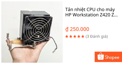 Tản nhiệt CPU cho máy HP Workstation Z420 Z620 Socket 2011 – P/N: 647287-001