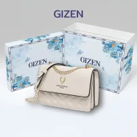 Túi xách nữ đeo chéo vai đẹp basic trẻ trung dáng vuông nhiều ngăn dây xích Set quà tặng GIZEN TX26
