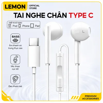 Tai Nghe Nhét Tai Chân Type C Có Mic Đàm Thoại, Âm Thanh Bass Hay - Cho IP 15/16/17/Plus/Pro/Max/Air/Samsung