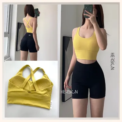 Women's Gym Set Women's Yoga Set Cross-Back Bra and Shorts Hersign-Smix12N12A