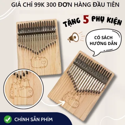 Đàn kalimba GIÁ RẺ KHẮC HÌNH LAZER BỀN BỈ 17 PHÍM GỖ NGUYÊN KHỐI TẶNG 25 tab kalimba & HD chỉnh âm kalimba cho bạn mới