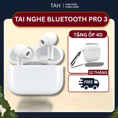 New 2026 Tai Nghe Bluetooth Pro 3 Pin 10H, Chống Ồn Tăng Giảm Âm Lượng Bass Mạnh Full Chức Năng