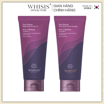 Combo làm sạch sâu dưỡng trắng da gồm Sửa rửa mặt Vitamin E và ɡel tẩy da chết Thẩm mỹ Whisis