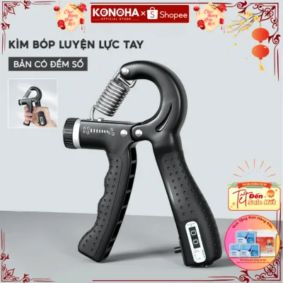 Kìm Bóp Tập Cơ Tay Điều Chỉnh Lực Lò Xo Lực Bóp Từ 5-60kg Có Đồng Hồ Đếm Số Tập Gym Tại Nhà
