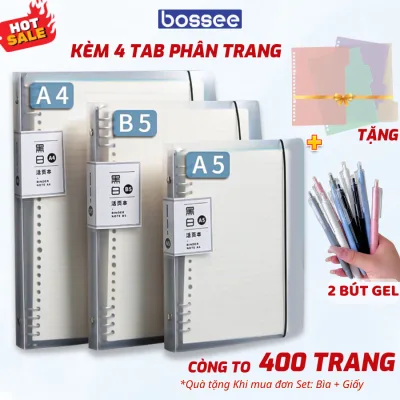Sổ Còng A5/B5/A4 Kèm Tab Phân Trang, Full Set Sổ 120 Trang Kèm Quà, Giấy Refill 4/9/6/20/26/30 Lỗ