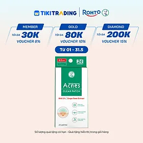 Miếng dán mụn giúp giảm mụn sưng viêm Acnes Clear Patch (24 Miếng)