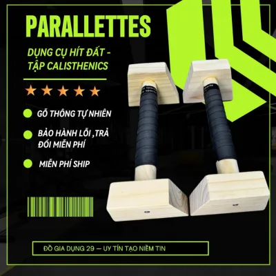 Parallettes gỗ thông dụng cụ hít đất, chống đẩy tập cơ ngực,planche,handstand,hướng dẫn tập calisthenics, gym, yoga