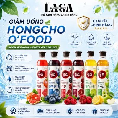 Giấm uống lựu đỏ, mâm xôi Hàn Quốc HongCho O’food chính hãng , giữ dáng & đẹp da - detox