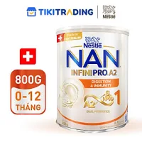 Sữa bột Nestlé NAN INFINIPRO A2 1 với công thức đầu tiên chứa đạm A2, 6HMO & Lợi khuẩn kép nhập khẩu Thụy Sĩ - Hộp 800g cho bé 0 - 12 tháng