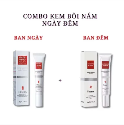 Combo kem nám tàn nhang YOUBUY HIISEES - Kem bôi ngày đêm dưỡng ẩm trắng da, mờ thâm nám, tàn nhang, chăm sóc da