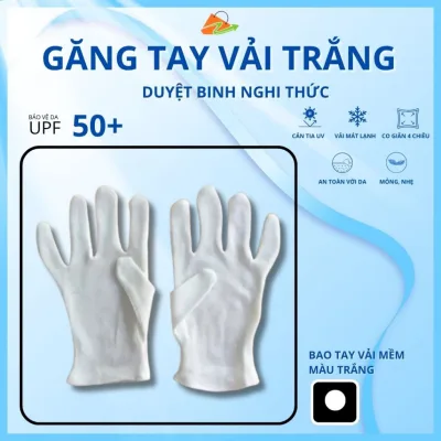 Combo 10 - 50 Đôi Găng Tay Vải Trắng Duyệt Binh Nghi Thức – Bao Tay Co Giãn Dùng Nghệ Thuật Điện Tử
