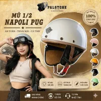 Mũ bảo hiểm Napoli N120 vintage 1/2 pug harley nửa đầu, đặt chuẩn Quatest.3 - Đủ màu