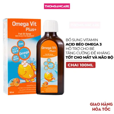 Omega Vit, Omega Vit Plus - giúp bé mắt sáng, bổ não thông minh từ dầu cá omega 3, vitamin và khoáng chất - Chai 100ml