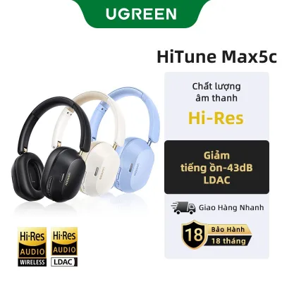 Tai nghe Bluetooth chụp tai UGREEN HiTune Max5c ANC chống ồn chủ động, Hi-Res, Bluetooth 5.4, pin 75h