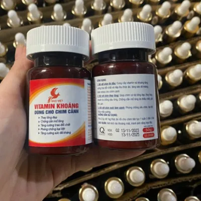 Vitamin và khoáng dùng cho các loại chim cảnh thương hiệu Sao Việt -Tăng Sức Đề Kháng, Giảm Stress, Lông Bóng Mượt